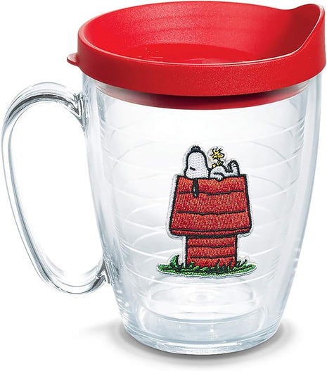 Tervis Peanuts Best Buddies Collection Snoopy Woodstock House Made in USA Double Walled Insulated Tumbler Travel Cup Keeps Drinks Cold & Hot, 16oz Mug, House