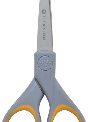 Westcott ‎13824 7” & 5” Pointed Titanium-Bonded Crafting Scissors with Soft Handles, Gray/Yellow (2 Pack)