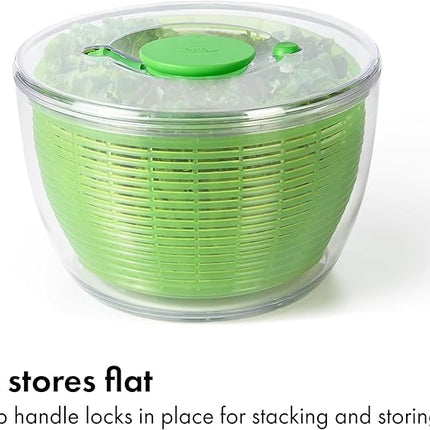 OXO Good Grips Salad Spinner - Large, Green Lettuce & Fruit Washer, BPA-Free, Easy One-Hand Pump