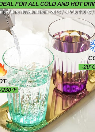 Plastic Drinking Glasses Set of 8, Plastic Cups Reusbale Tumblers for Kitchen Camping, Water Cup Set with Gradient Color, Unbreakable Bathroom Cups, BPA Free, Dishwasher Safe, 15.2oz, 4 Colors,8 Pack