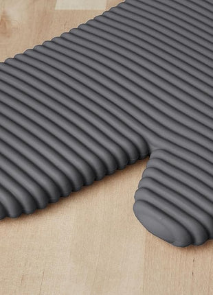 KITCHENAID Ribbed Soft Silicone Oven Mitt 2-Pack Set, 7.5"x13", Charcoal Grey