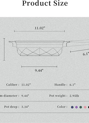 TIBORANG 8 in 1 Multipurpose 11 Inch 5 Qt Frying Pans Nonstick with Lid,Steamed Grid,PFOA-Free,Dishwasher&Oven Safe,Works with All Stovetops (Purple)