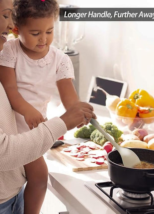 Silicone Slotted Spoons for Cooking - Extra Large Kitchen Spoons for Mixing, Serving, & Stirring - 600°F Heat-Resistant Non Stick Utensils Skimmer- Dishwasher Safe, Khaki