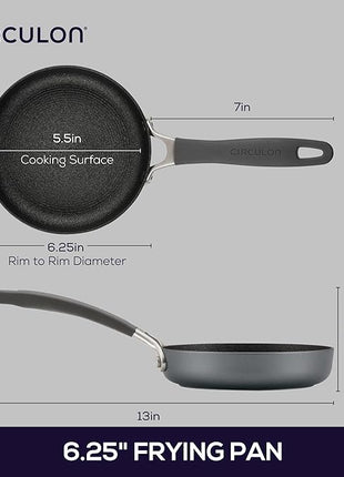 Circulon A1 Series with ScratchDefense Technology Nonstick Induction, Mini Frying Pan/Skillet, Metal Utensil Safe, 6.25 Inch Open Fry Pan - Graphite