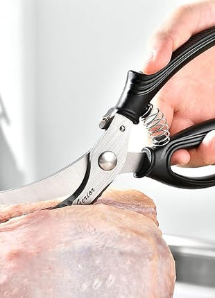 Heavy Duty Poultry Shears - Kitchen Scissors for Cutting Chicken, Poultry, Game, Meat - Chopping Vegetable - Spring Loaded