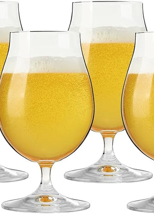 Spiegelau Classic Tulip Beer Glass, European-Made Crystal Drinking Glasses Perfect for Belgian Ales, IPA Beers, Cocktails, Sodas, Beverages, Smoothies, Home Bar Accessories, 15.5 oz, Set of 4