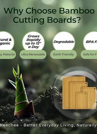 4-Pcs Natural Wood Cutting Board Set Kitchen Tools with Juice Groove, Wooden Chopping Board for Meat, Fruit, Vegetables & Cheese (Pre Oiled, Natural)