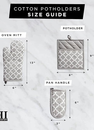 DII Double Strip Chef Kitchen Cooking & Baking Collection, Pan Handle Set, 6x3, French Blue, 3 Piece