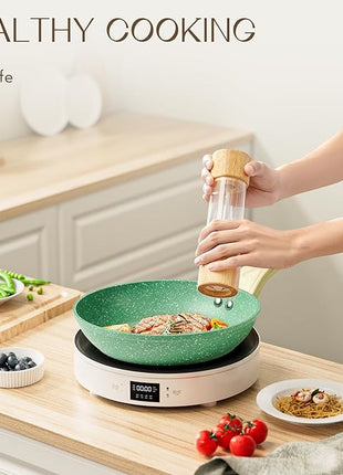 Innerwell Nonstick Frying Pan Skillet, 8 Inch Non Stick Egg Pan Omelet Frying Pans 100% PFOA-Free, Non-Toxic Healthy Cooking Pan, Induction Compatible