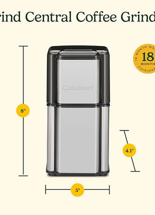 Cuisinart DCG-12BC Grind Central Coffee Grinder, Blade, Silver