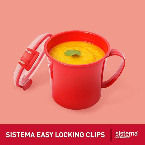 Sistema Microwave Soup Mug with Lid and Steam Release Vent