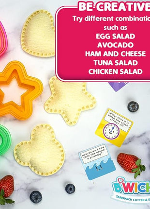 Sandwich Cutter and Sealer - Crustless Sandwich Maker - Great for Lunchbox and Bento Box - Boys and Girls Kids Lunch - Sandwich Cutters for Kids (Heart, Star, Mouse)