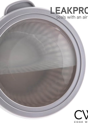 COOK WITH COLOR Prep Bowls with Lids- Wide and Deep Nesting Plastic Small Mixing Bowl Set with Lids, 12 Piece Set - Wide Bowls, Gray