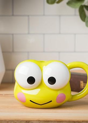 Silver Buffalo Sanrio Hello Kitty and Friends Keroppi Ceramic 3D Sculpted Mug, 20 Ounces