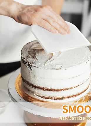 ALLTOP Bowl Spatula & Bench Scraper,Flexible Plastic Multipurpose Kitchen Pastry Cutter Tool,Food Scrappers for Bread Dough Baking Cake Fondant Icing,Set of 2 Pieces - White,Green