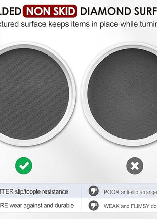 Set of 4, 10 Inch Non-Skid Lazy Susan Organizers - Turntable Rack for Cabinet, Pantry Organization and Storage, Kitchen, Fridge, Bathroom Makeup Vanity Countertop, Under Sink Organizing, Spice Rack