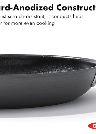 OXO Enhanced, 12" Frying Pan Skillet with Lid, Healthy Ceramic Nonstick, PFAS-Free, Stainless Steel Handle, Dishwasher Safe, Oven Safe, Black