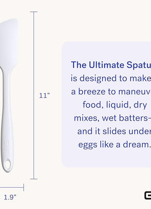 GIR: Get It Right Silicone Kitchen Spatula - Non-toxic Cooking Utensils for Nonstick Cookware, Cooking and Baking, Ultimate - 11IN - Studio White