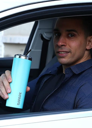 BJPKPK 20 oz Skinny Tumbler Stainless Steel Insulated Slim Straight Sublimation Coffee Tumblers Thermal Cup With Lid,Red