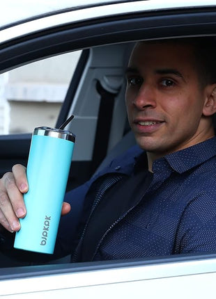 BJPKPK Skinny Tumbler with Lid 20 oz Stainless Steel Vacuum Insulated Double Wall Travel Coffee Water Tumblers Cup,White