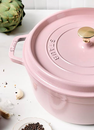 Staub Cast Iron Round Cocotte 5.5-quart-Peony Pink