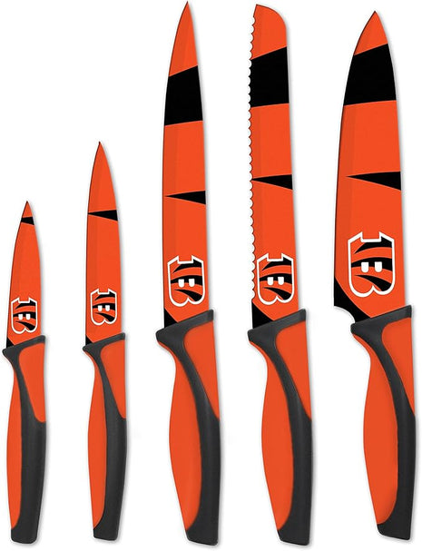 The Sports Vault NFL Cincinnati Bengals 5-Piece Kitchen Knife Set