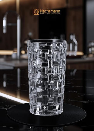 Nachtmann Dancing Stars Bossa Nova Collection, Long Drink Glass Set of 4 Clear Crystal Glass, for cocktails and cold Beverages 14-Ounce, Dishwasher safe
