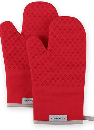 KitchenAid Asteroid Oven Mitt Set, 7"x12.5", Fire Red, 2 Piece