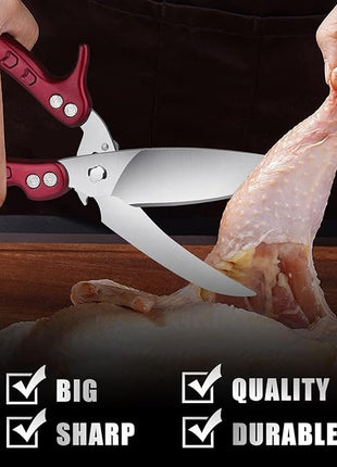 DRAGON RIOT Heavy Duty Poultry Shears - A Must Have Kitchen Shears for Chicken and Meat Cutting - Dishwasher Safe and Stainless Food Kitchen Scissors for Thanksgiving