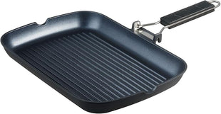 SKITCHN Grill Pan with Folding Handle, Nonstick Indoor BBQ Grilling Pan - 13 9IN
