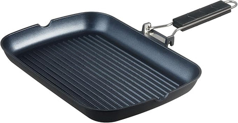 SKITCHN Grill Pan with Folding Handle, Nonstick Indoor BBQ Grilling Pan - 13 9IN