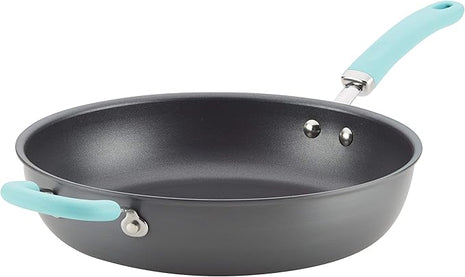 Rachael Ray Create Delicious Deep Hard Anodized Nonstick Frying Pan / Fry Pan / Hard Anodized Skillet - 12.5 Inch, Gray
