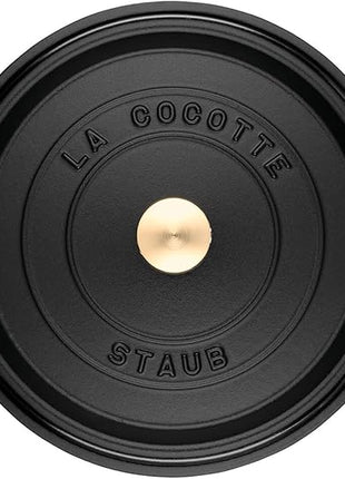 staub La Cocotte Round 40509-480 Pico Cocotte Round Black 6.3 inches (16 cm) Small, Both Handed Casting, Enameled Pot, Induction Compatible, Japanese Authentic Product