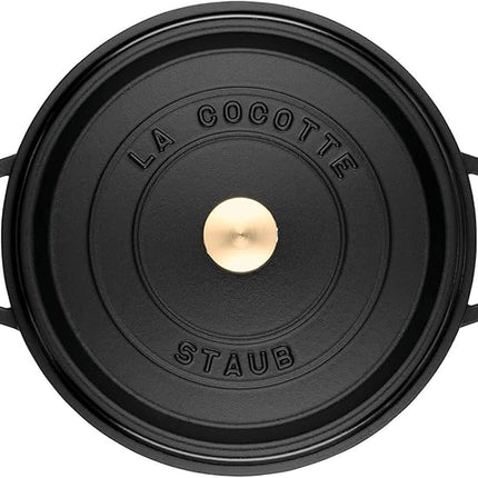 staub La Cocotte Round 40509-480 Pico Cocotte Round Black 6.3 inches (16 cm) Small, Both Handed Casting, Enameled Pot, Induction Compatible, Japanese Authentic Product