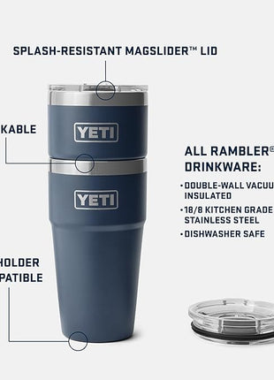 YETI Rambler Stackable Pint, Vacuum Insulated, Stainless Steel with MagSlider Lid