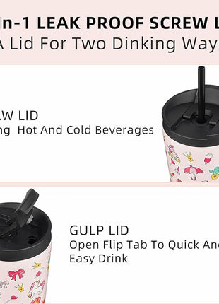 BJPKPK 30oz Insulated Tumbler With lid And Straw Stainless Steel Tumblers Travel Coffee Mug Reusable Thermal Cup,Unicorns