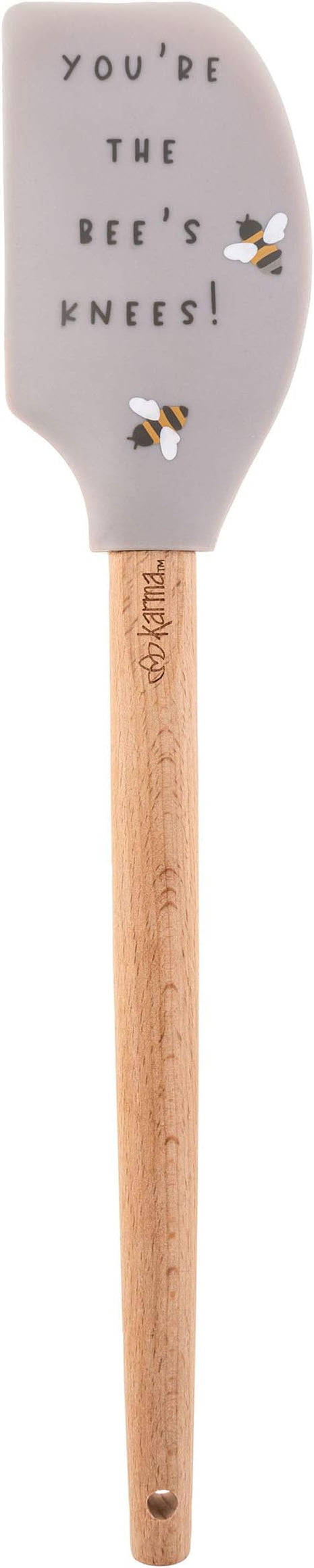 Karma, Silicone Spatula with Wood Handle Heat Resistant, Baking, cooking and Mixing Spatulas, Modern Farmhouse Kitchen Décor, Gift for Chef, Cooks, Housewarming Gift, Bee