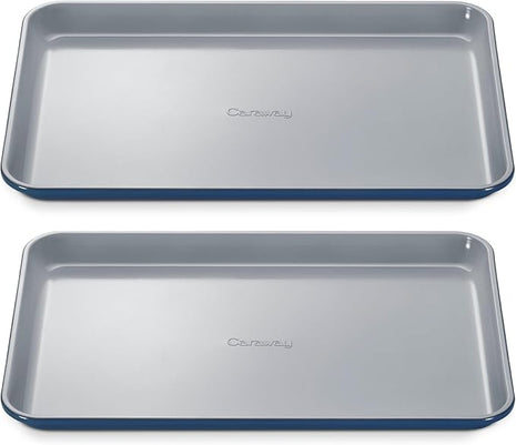 Caraway Non-Stick Ceramic Medium Baking Sheet - Naturally Slick Ceramic Coating - Non-Toxic, PTFE & PFOA Free - Perfect for Baking, Roasting, and More - Medium (15" x 10") - Navy