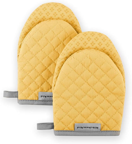 KitchenAid Asteroid Mini Oven Mitt Set, 5.5"x8", Buttercup Yellow, 2 Piece