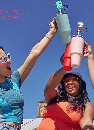 12Pc Straw Cover for Stanley Cup, Silicone Straw Topper for Stanley Cup 30&40oz with Tumblers, 10mm 0.4in Lid Accessories (Reusable)