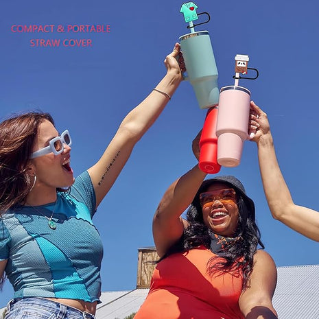 12Pc Straw Cover for Stanley Cup, Silicone Straw Topper for Stanley Cup 30&40oz with Tumblers, 10mm 0.4in Lid Accessories (Reusable)