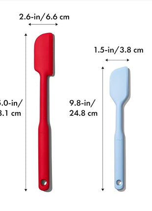 OXO Good Grips 2 Piece Silicone Spatula Set, One size, red/seltzer