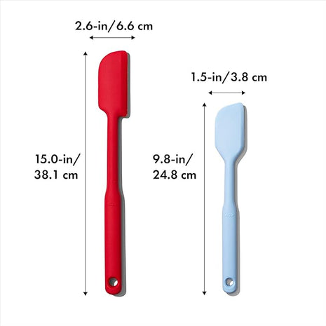 OXO Good Grips 2 Piece Silicone Spatula Set, One size, red/seltzer