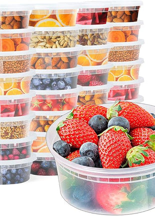 [8 oz. -24 Pack] Glotoch 1 Cup Soup Containers with Lids, Eco-Friendly Plastic Take Out Bowls, Microwave, Freezer & Dishwasher Safe, BPA-Free