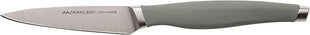 Rachael Ray Cutlery Japanese Stainless Steel Knives Set with Sheaths, 8-Inch Chef Knife, 5-Inch Santoku Knife, and 3.5-Inch Paring Knife, Gray