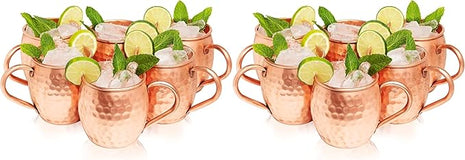 Moscow Mule Hammered Copper 18 Ounce Drinking Mug, Set of 12