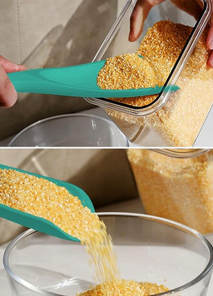 Silicone Spatula Spoon, Great for Both Cooking and Serving Durable BPA-Free Matte Black Silicone, Seamless Design, Safe for Nonstick Cooking Surfaces, 2-Pcs, Teal