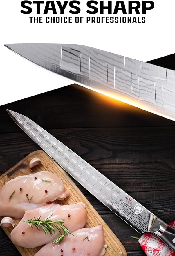 Dalstrong Ultimate Slicer Sujihiki Knife - 10.5 inch - Shogun Series ELITE - The Tokugawa - Damascus Slicing Knife - AUS-10V Japanese Super Steel Kitchen Slicer Saya - Kitchen Knife - Sheath Included