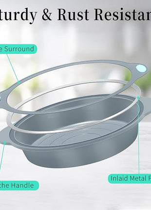 To encounter 9 Inch Silicone Round Cake Pans, 2 Pack Nonstick Silicone Baking Pans Set, Food Grade Cake Molds, with Metal Reinforced Frame More Strength