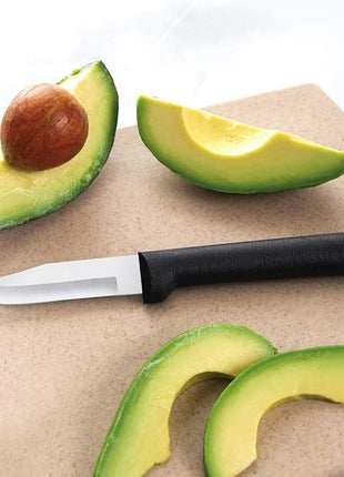 Rada Cutlery 3-Piece Paring Knife Galore Knife Gift Set (G201), Stainless Steel Hollow Ground Blades, Made in USA, Black Handles